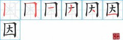 因的笔顺笔画如何写？因的拼音、部首、意思及组词
