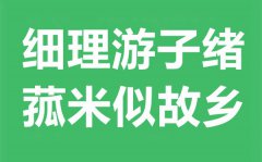 “细理游子绪，菰米似故乡”是什么意思_出处典故是什么？