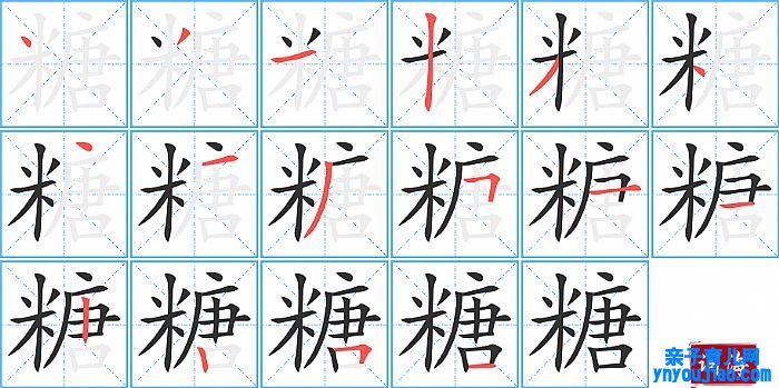 糖的笔顺、笔画