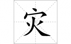 灾的笔顺笔画怎么写？汉字灾的拼音、部首、成语