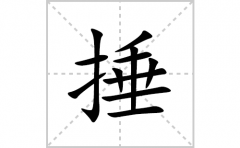 捶的笔顺笔画怎么写？汉字捶的拼音、部首词语组词