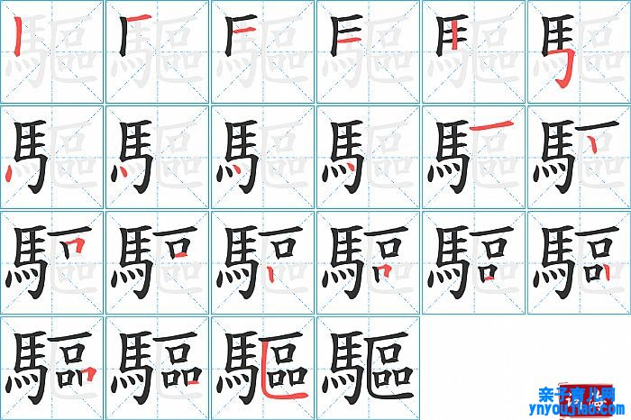 驅的笔顺、笔画