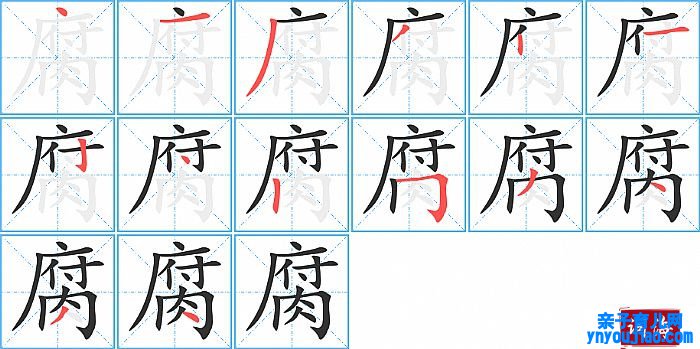 腐的笔顺、笔画
