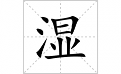 湿的笔顺笔画怎么写？汉字湿的拼音、部首词语组词
