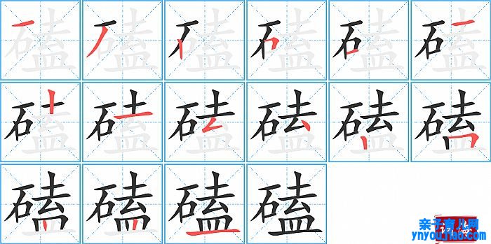磕的笔顺、笔画