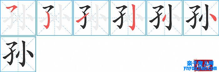 孙的笔顺、笔画