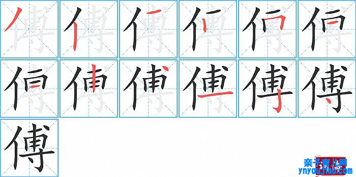 傅的笔顺、笔画
