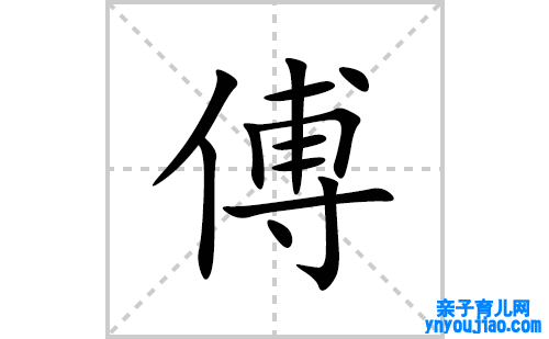 傅的笔顺笔画怎么写(傅的拼音、部首、表明及成语解读)