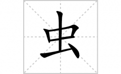 虫的笔顺笔画怎么写？汉字虫的拼音、部首词语组词