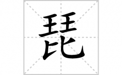 琵的笔顺笔画怎么写？汉字琵的拼音、部首词语组词
