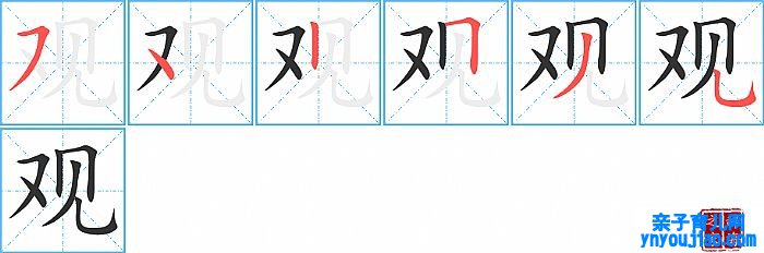 观的笔顺、笔画