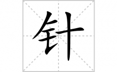 针的笔顺笔画怎么写？汉字针的拼音、部首词语组词