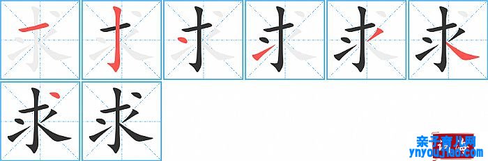 求的笔顺、笔画