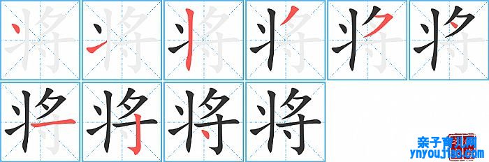 将的笔顺、笔画