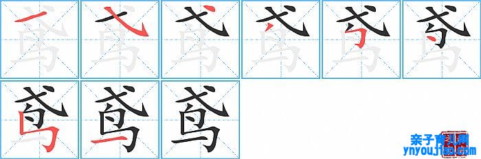 鸢的笔顺、笔画