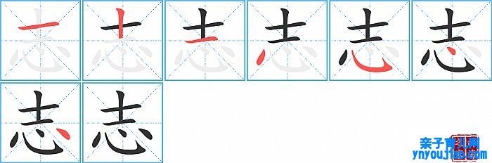 志的笔顺、笔画