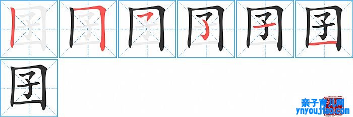 囝的笔顺、笔画