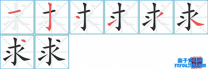 求的笔顺、笔画