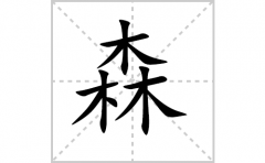 森的笔顺笔画怎么写？汉字森的拼音、部首词语组词