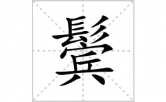 鬓的笔顺笔画怎么写？汉字鬓的拼音、部首词语组词