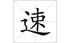 速的笔顺笔画怎么写？汉字速的拼音、部首词语组词
