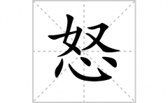 怒的笔顺笔画怎么写？汉字怒的拼音、部首词语组词