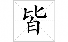 皆的笔顺笔画怎么写？汉字皆的拼音、部首词语组词