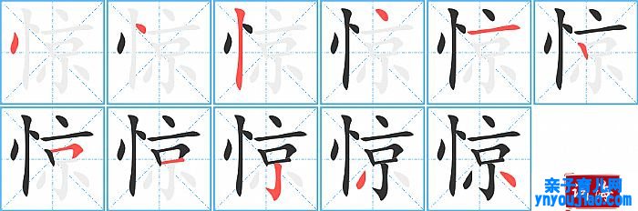 惊的笔顺、笔画