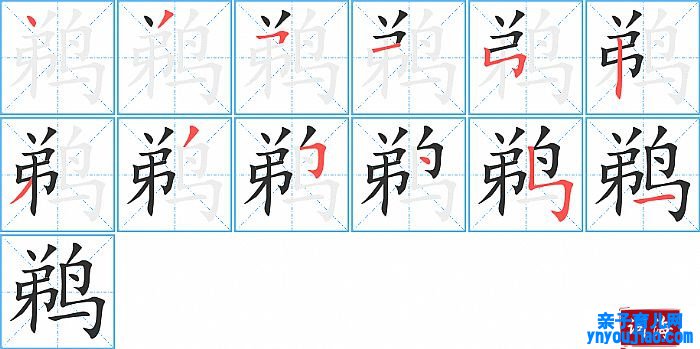 鹈的笔顺、笔画