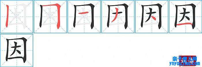 因的笔顺、笔画