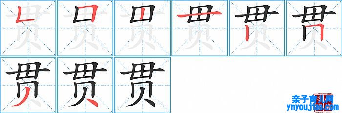 贯的笔顺、笔画