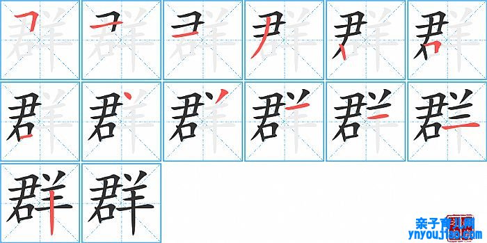 群的笔顺、笔画
