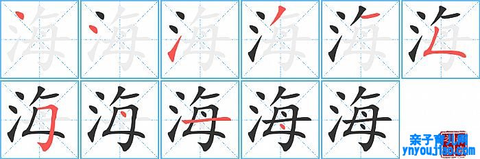 海的笔顺、笔画