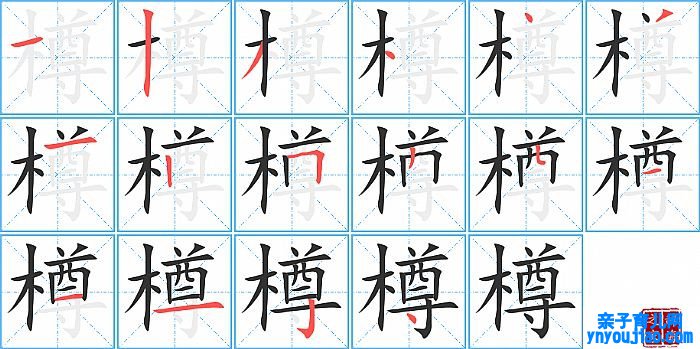 樽的笔顺、笔画