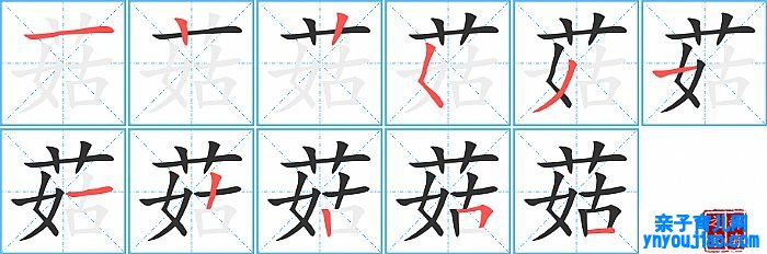 菇的笔顺、笔画