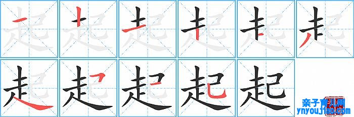 起的笔顺、笔画