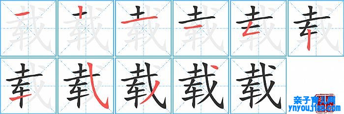 载的笔顺、笔画