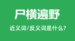 尸横遍野的近义词和反义词是什么_尸横遍野是什么意思?