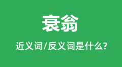 衰翁的近义词和反义词是什么_衰翁是什么意思?