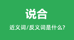 说合的近义词和反义词是什么＿说合是什么意思？