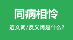同病相怜的近义词和反义词是什么_同病相怜是什么意思?