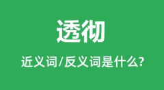 透彻的近义词和反义词是什么_透彻是什么意思？