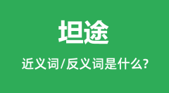 坦途的近义词和反义词是什么_坦途是什么意思?