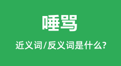 唾骂的近义词和反义词是什么_唾骂是什么意思?