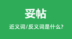 妥帖的近义词和反义词是什么_妥帖是什么意思?
