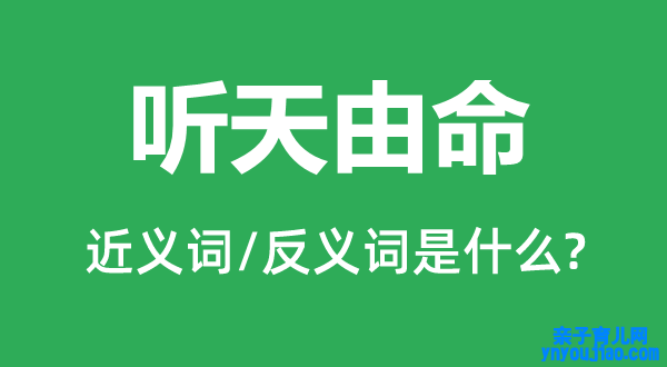 听天由命的近义词和反义词是什么,听天由命是什么意思