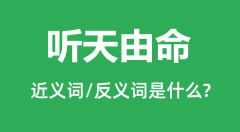 听天由命的近义词和反义词是什么_听天由命是什么意思?