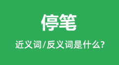 停笔的近义词和反义词是什么_停笔是什么意思?