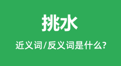 挑水的近义词和反义词是什么_挑水是什么意思?