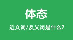 体态的近义词和反义词是什么_体态是什么意思？